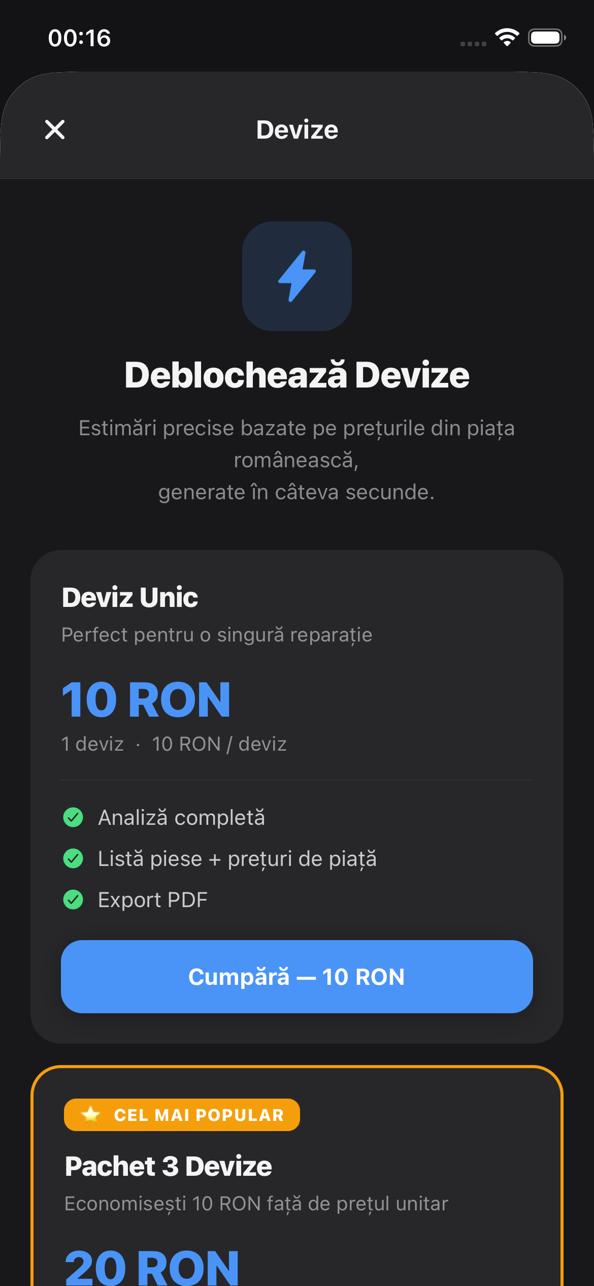 Pachet devize — modalități de plată